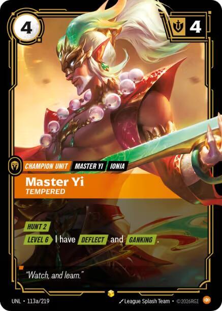 Master Yi - Tempered (Alternate Art) - Unleashed - Riftbound