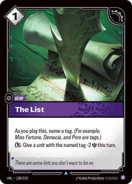 The List - Unleashed - Riftbound: League of Legends Trading Card Game -  TCGplayer.com