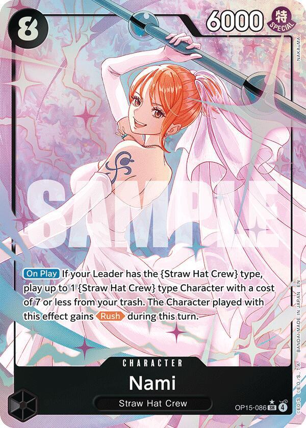 ★エネル　SEC OP15-118 ★ナミ　SR OP15-086 Nami (OP15-086) (Alternate Art) - Adventure on Kami's Island - One