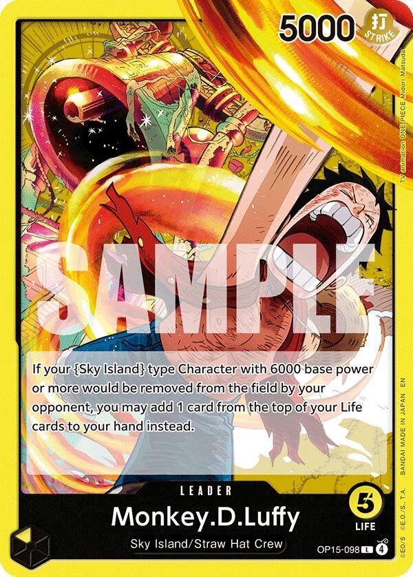 ワンピース カードゲーム Monkey D. Luffy Leader Parallel OP15-098 Monkey.D.Luffy (OP15-098) (Alternate Art) - Adventure on Kami's
