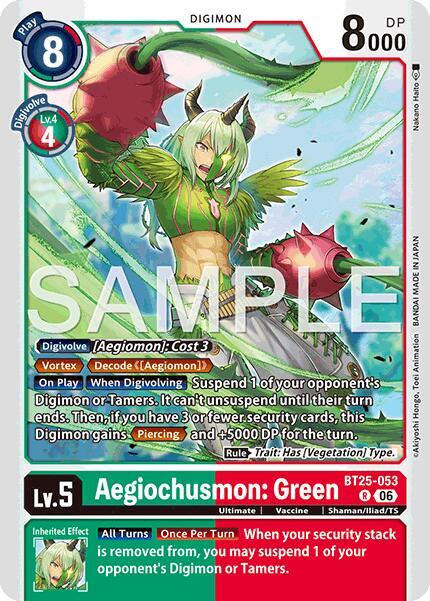 Aegiochusmon: Green BT25-053 R card