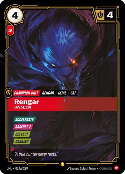 Rengar - Unseen (Alternate Art) - Unleashed - Riftbound: League of ...