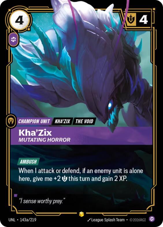wisdomページ Kha'Zix - Voidreaver (Signature) - Unleashed - Riftbound: League
