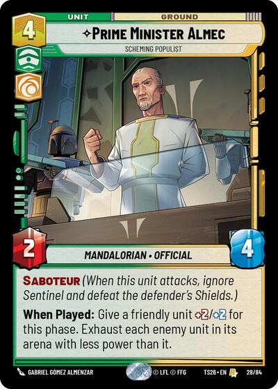 Prime Minister Almec - Scheming Populist card