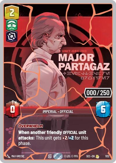 Major Partagaz - Healthcare Provider (Serialized) (Rose Gold) – Secrets of Power #1132 Star Wars: Unlimited card