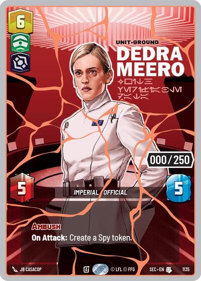 Dedra Meero - With Verifiable Data (Serialized) (Rose Gold) – Secrets of Power #1135 Star Wars: Unlimited card