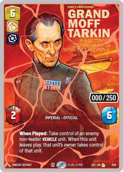 Grand Moff Tarkin - Taking Krennic's Achievement (Serialized) (Rose Gold) – Secrets of Power #1139 Star Wars: Unlimited card
