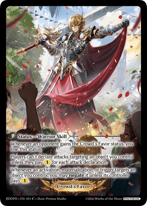 Crowd's Favor - Radiant Origins: Pantheon - Grand Archive TCG