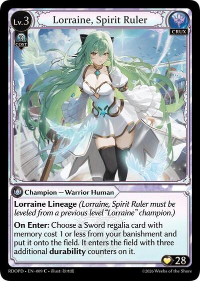 Lorraine, Spirit Ruler card