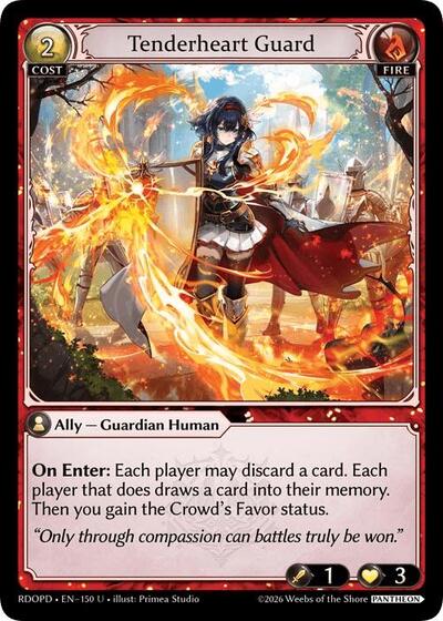 Tenderheart Guard Radiant Origins: Pantheon Uncommon Grand Archive card — value and price