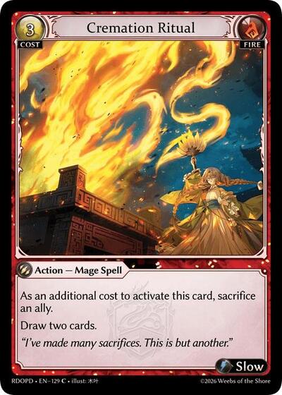 Cremation Ritual Radiant Origins: Pantheon Common Grand Archive card — value and price