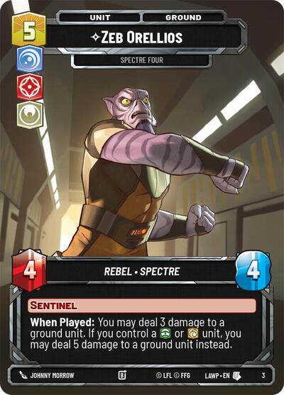 Zeb Orellios - Spectre Four A Lawless Time: Weekly Play Promos Uncommon Star Wars Unlimited card — value and price