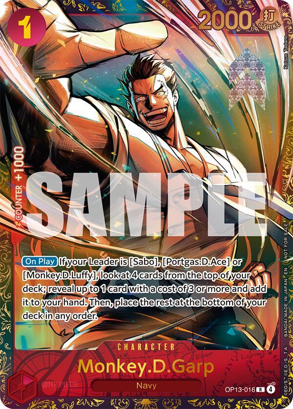 【未開封】garp treasure cup one piece card Monkey.D.Garp (Treasure Cup March 2026) - One Piece Promotion