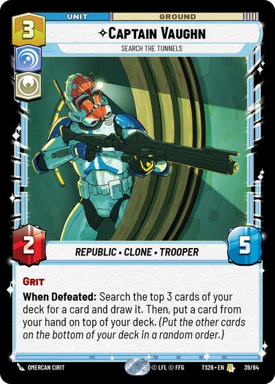 Captain Vaughn - Search the Tunnels card