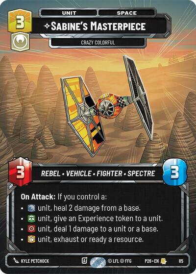 Sabine's Masterpiece - Crazy Colorful (85) Sector and Regional Promos: Season 1 Rare Star Wars Unlimited card — value and price