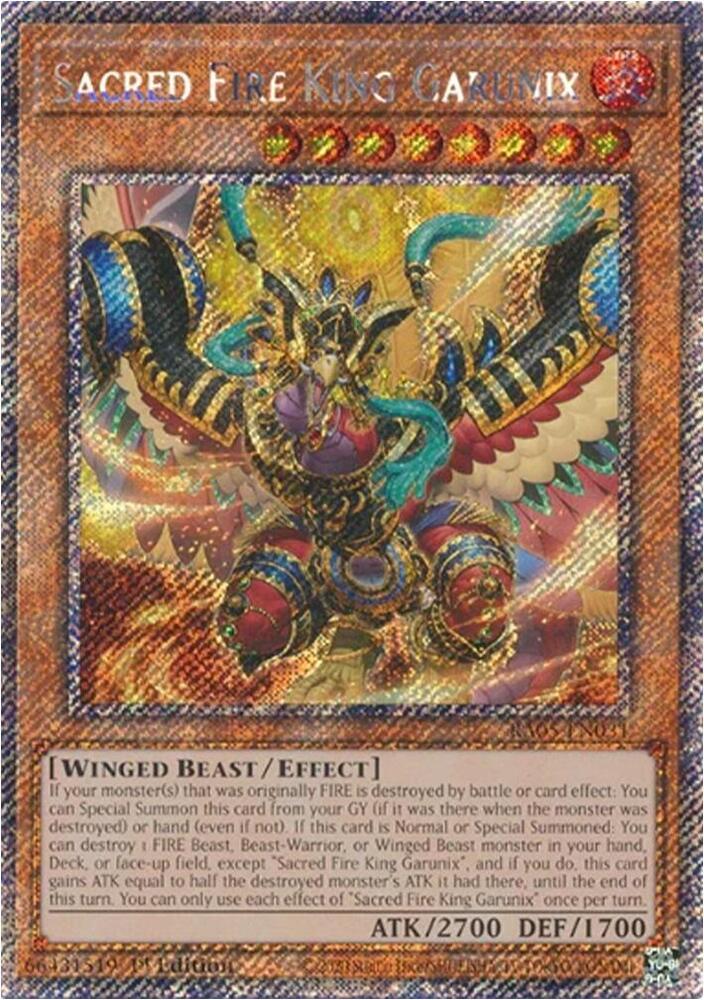 Sacred Fire King Garunix (Platinum Secret Rare) - Rarity Collection 5 - YuGiOh - TCGplayer.com Sacred Fire King Garunix (Platinum Secret Rare) - Rarity Collection 5 - YuGiOh - TCGplayer.com