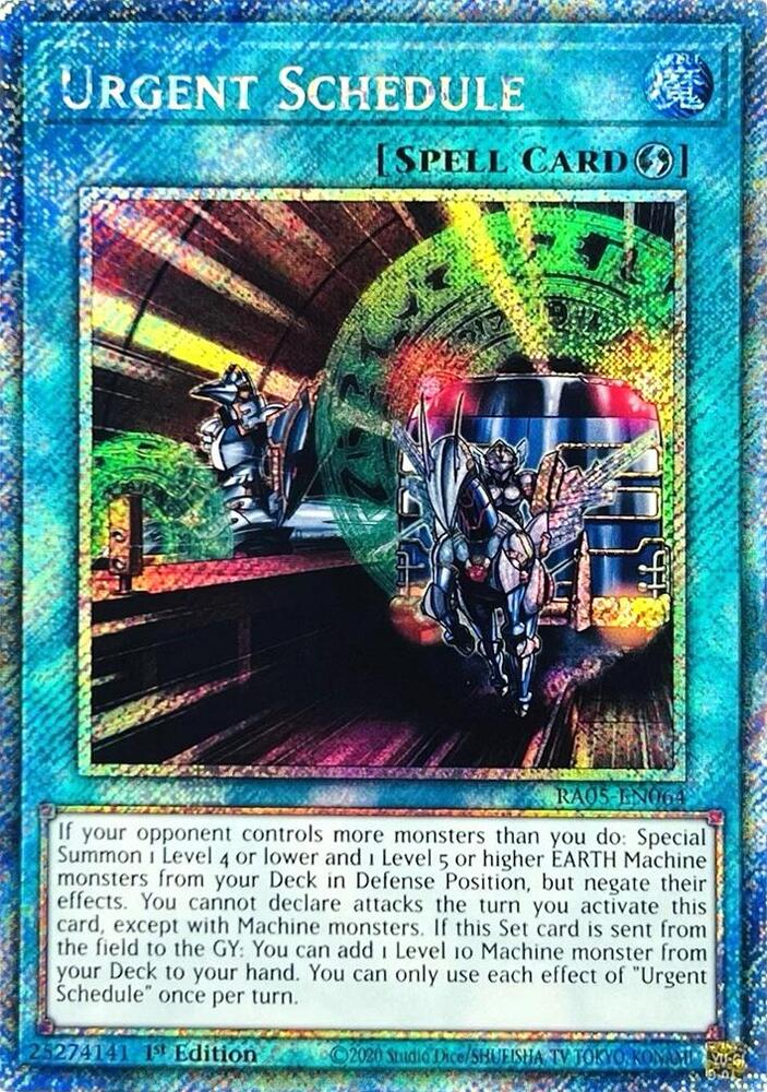 Urgent Schedule (Platinum Secret Rare) - Rarity Collection 5 - YuGiOh -  TCGplayer.com