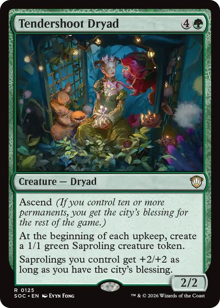 Tendershoot Dryad - Commander: Secrets of Strixhaven - Magic: The Gathering - TCGplayer.com Tendershoot Dryad - Commander: Secrets of Strixhaven - Magic: The Gathering - TCGplayer.com