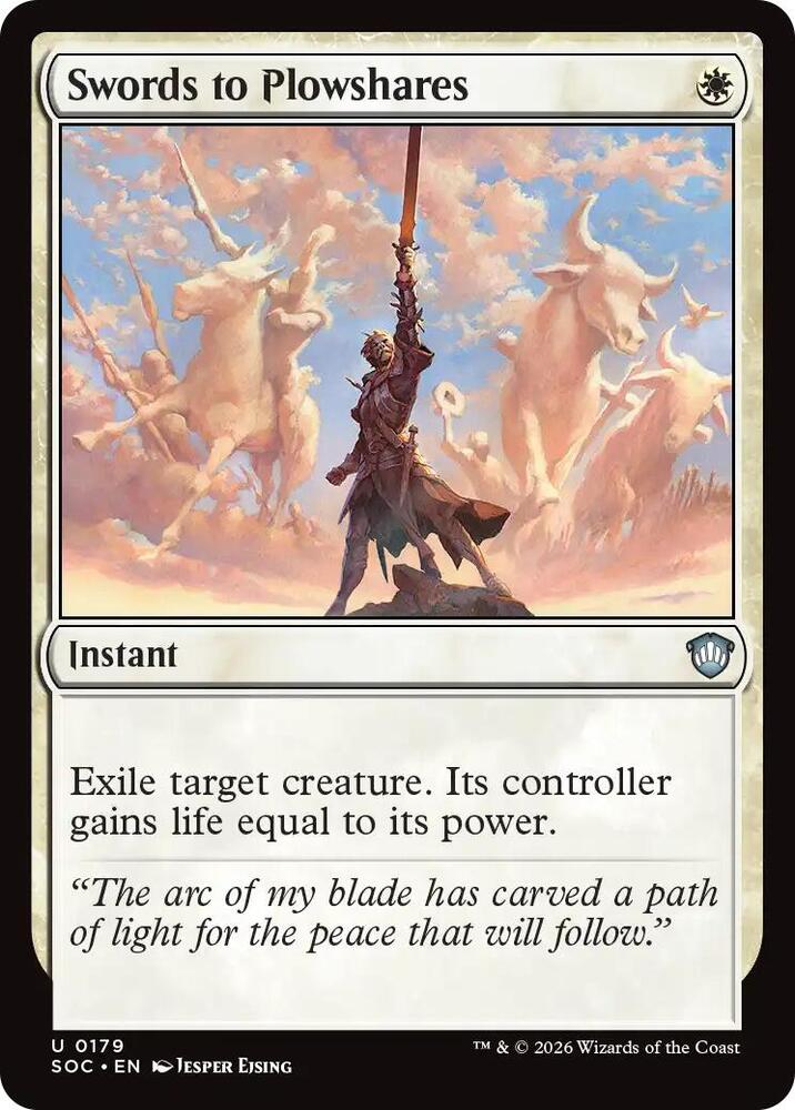 h*e様 英語版Foil ボーダーレス剣を鍬に/Swords to Plowsh Swords to Plowshares - Commander: Secrets of Strixhaven - Magic