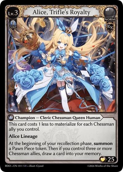Alice, Trifle's Royalty card