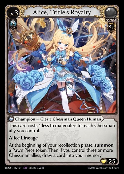 アクエリアンエイジ VF クイーンオブローズ レイチェル=アルカード Alice, Trifle's Royalty - Radiant Origins - Grand Archive TCG