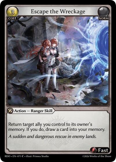 Escape the Wreckage card