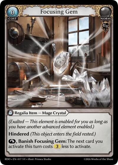 Focusing Gem — Foil Radiant Origins Super Rare Grand Archive card — value and price