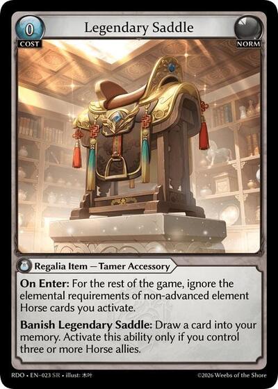 Legendary Saddle card