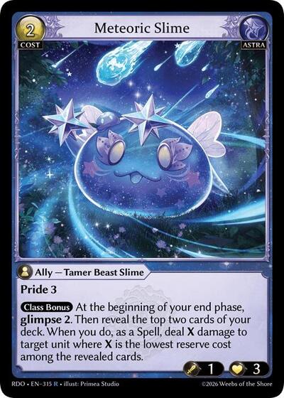 Meteoric Slime — Foil Radiant Origins Rare Grand Archive card — value and price
