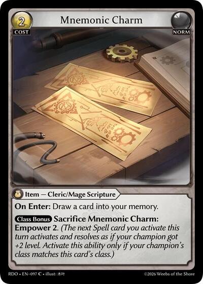 Mnemonic Charm card