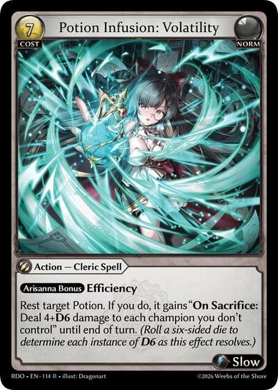 Potion Infusion: Volatility — Foil Radiant Origins Rare Grand Archive card — value and price