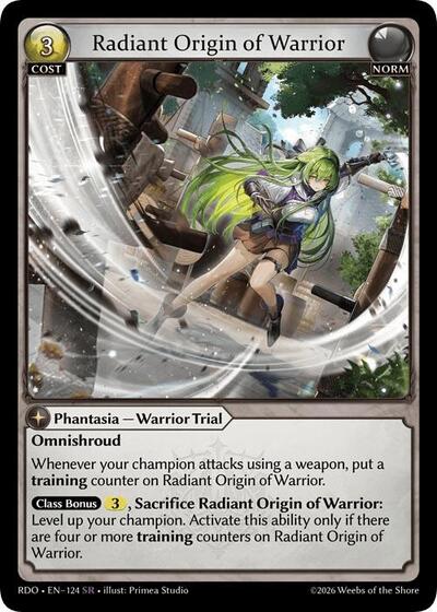 Radiant Origin of Warrior card