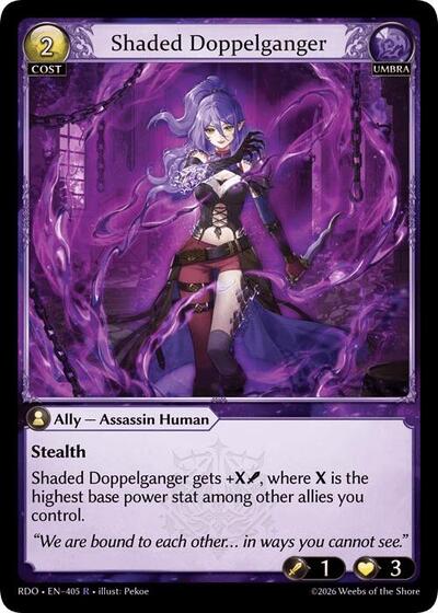 Shaded Doppelganger — Foil Radiant Origins Rare Grand Archive card — value and price