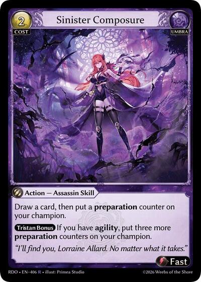Sinister Composure card