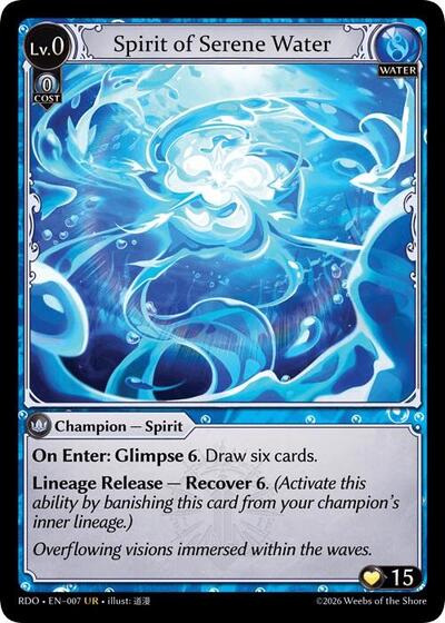 Spirit of Serene Water Radiant Origins Ultra Rare Grand Archive card — value and price