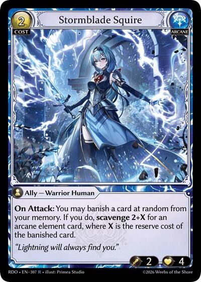 Stormblade Squire — Foil Radiant Origins Rare Grand Archive card — value and price