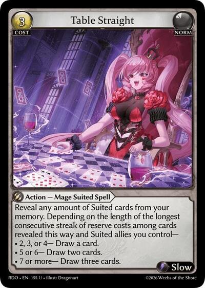 Table Straight — Foil Radiant Origins Uncommon Grand Archive card — value and price