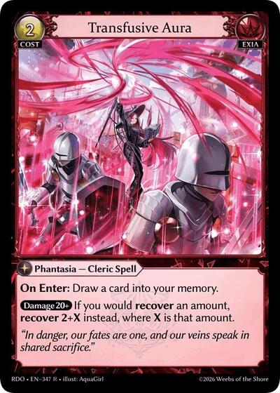 Transfusive Aura Radiant Origins card price