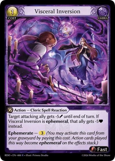 Visceral Inversion — Foil Radiant Origins Rare Grand Archive card — value and price