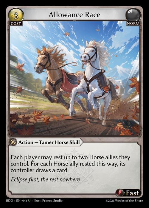 Allowance Race (Curio Foil) - Radiant Origins - Grand Archive TCG