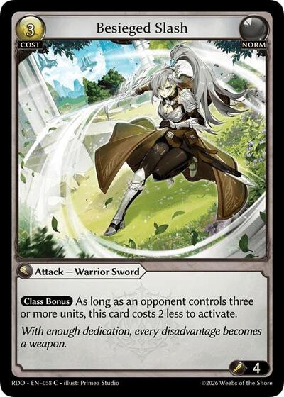Besieged Slash (Curio Foil) Radiant Origins Common Grand Archive card — value and price