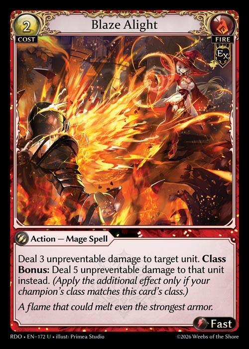 Blaze Alight (Curio Foil) - Radiant Origins - Grand Archive TCG