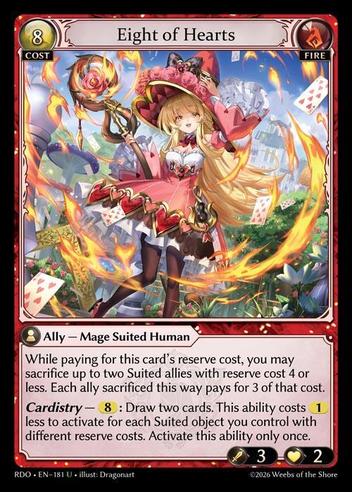 Eight of Hearts (Curio Foil) - Radiant Origins - Grand Archive TCG