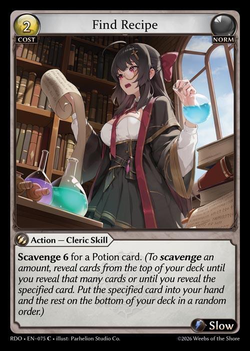 Find Recipe (Curio Foil) - Radiant Origins - Grand Archive TCG