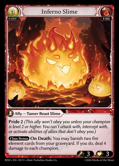 Inferno Slime (Curio Foil) - Radiant Origins - Grand Archive TCG