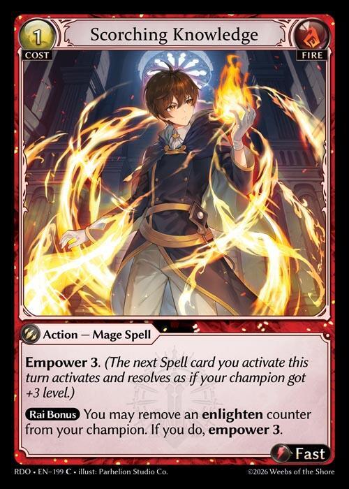 Scorching Knowledge (Curio Foil) - Radiant Origins - Grand Archive