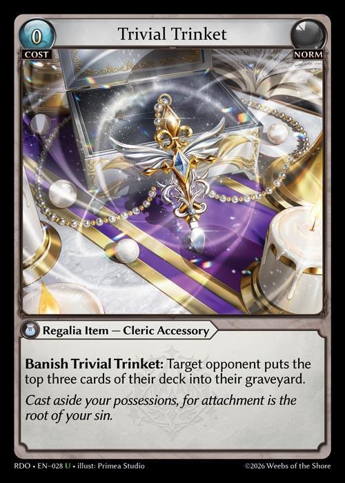 Trivial Trinket curio foil 1枚 Trivial Trinket (Curio Foil) - Radiant Origins - Grand Archive TCG