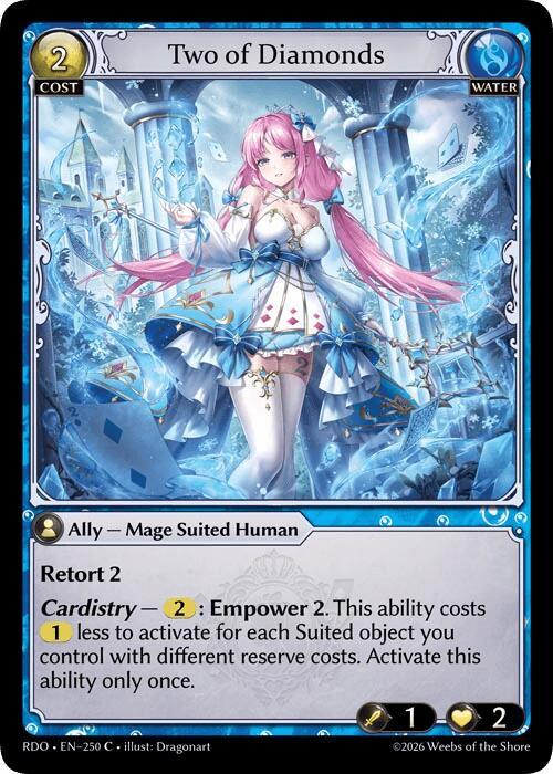 Two of Diamonds (Curio Foil) - Radiant Origins - Grand Archive TCG