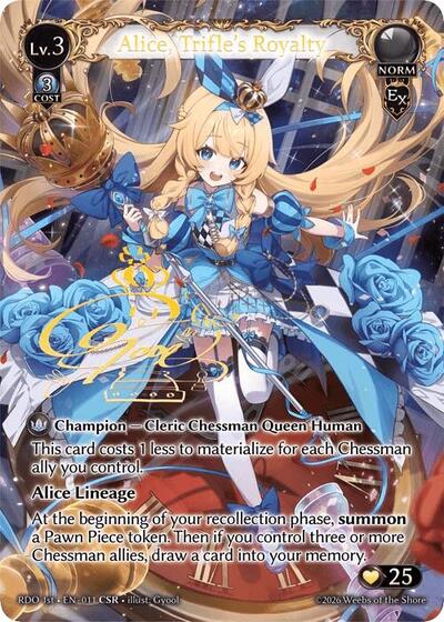 Alice, Trifle's Royalty (CSR) card