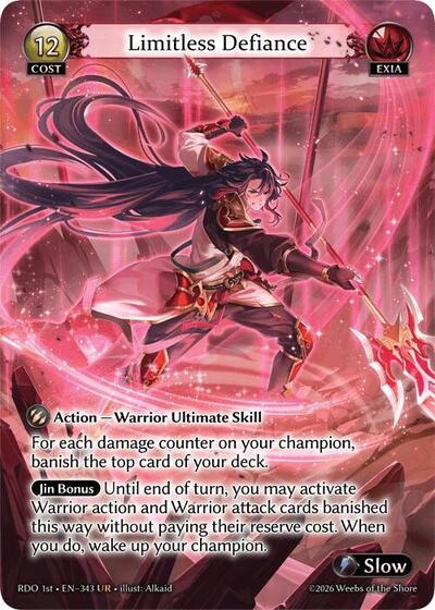 Limitless Defiance Radiant Origins Ultra Rare Grand Archive card — value and price